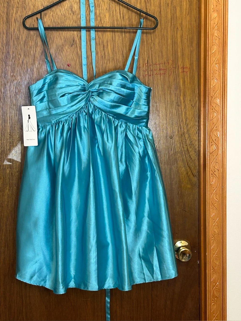 Teal Satin Mini Dress, Size 4, NWT. Perfect for all Spring/Summer Events.